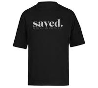 Guardado por Jesús Dios Camiseta Extragrande Holgada Negra Unisex Unisex Black tee Baggy Oversized T-Shirt
