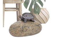 Guardallaves De Roca Falsa - Estatua De Tortuga De Roca De Resina Duradera, Caja Fuerte Oculta Para Exteriores | Adorno Decorativo De Jardín Resistente A La Intemperie, Soporte Secreto Con Diseño Real