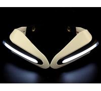 Guardamanos Motos Guardamanos para LED 15 Mm Motocicleta con Intermitentes Impermeable Universal Apto para ATV Motocross Scooter Otros Accesorios(White)
