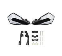 Guardamanos para Moto Accesorios universales de protección del Manillar Protector de guardamanos de Motocicleta Dirt Bike(Black-White)