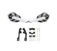 Guardamanos para Moto Accesorios universales de protección del Manillar Protector de guardamanos de Motocicleta Dirt Bike(White-Black)