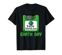 Guardar Día Mundial de la Tierra Disquete Computadora Geek Retro Gamer Camiseta
