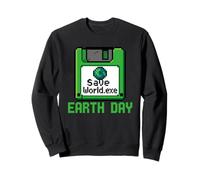 Guardar Día Mundial de la Tierra Disquete Computadora Geek Retro Gamer Sudadera