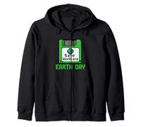 Guardar Día Mundial de la Tierra Disquete Computadora Geek Retro Gamer Sudadera con Capucha