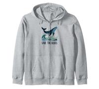 Guardar el Blues Lindo Amante de la Ballena Azul Océano Vida Marina Olas Sudadera con Capucha