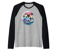 Guardar el mar Pandas Orca Ballena Retro Vintage Océano Vida Silvestre Camiseta Manga Raglan