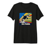 Guardar el mar Pandas Orca Ballena Retro Vintage Océano Vida Silvestre Camiseta Premium