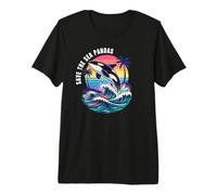 Guardar el mar Pandas Orca Ballena Retro Vintage Océano Vida Silvestre Camiseta Premium