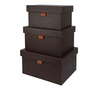 Guardar Juguetes Caja de almacenamiento para juguetes de 3 piezas, organizador de almacenamiento de juguetes de gran capacidad, tablero de alta densidad, contenedores de almacenamiento de cuero PU Dor