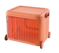 Guardar Juguetes Caja De Juguetes De Plástico Con Ruedas Y Tapa, Organizador De Almacenamiento Plegable, Contenedor Para Juguetes Para Sala De Juegos, Dormitorio Y Sala De Estar Dormitorio(Oranje)