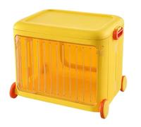 Guardar Juguetes Caja De Juguetes De Plástico Con Ruedas Y Tapa, Organizador De Almacenamiento Plegable, Contenedor Para Juguetes Para Sala De Juegos, Dormitorio Y Sala De Estar Dormitorio(Yellow)