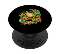 Guardar la Rana arbórea de Ojos Rojos de la Selva Tropical PopSockets PopGrip Adhesivo