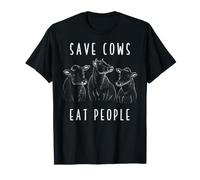 Guardar Las Vacas comen Gente Divertido Amante de la Vaca Granja Ganado lechero Camiseta