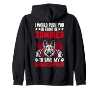 Guardar mi pastor alemán Zombie Apocalipsis Diseño Sudadera con Capucha