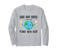 Guardar nuestro planeta Es el único planeta con cerveza Manga Larga