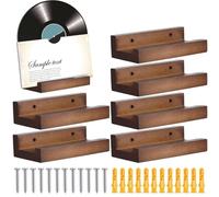 Guardar soporte de pared - soporte de exhibición del álbum 10cm, material de alta calidad | Estante de montaje en pared de roble sólido con facilidad, soporte de disco de madera para libros, journa