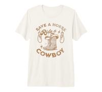 Guardar un Caballo Montar un Vaquero, Vaquero Divertido Camiseta Premium