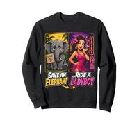 Guardar Un Elefante Paseo Un Ladyboy Divertido Tailandia Viaje Meme Sudadera