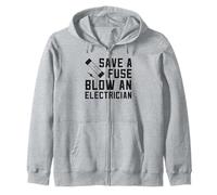Guardar un fusible Soplar un electricista Trabajador eléctrico divertido Sudadera con Capucha