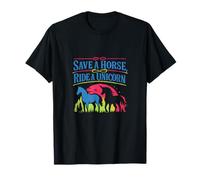 Guardar un Paseo a Caballo un Arte de Wrangler Ecuestre Unicornio Camiseta