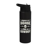 Guardar un paseo a caballo un vaquero divertido rodeo occidental Stainless Steel Insulated Water Bottle