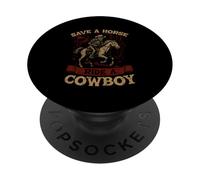 Guardar Un Paseo a Caballo Un Vaquero Rodeo Bull Western Howdy Cowboy PopSockets PopGrip Adhesivo