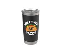 Guardar un pavo come tacos gracioso Acción de Gracias Vaso térmico de acero inoxidable de doble pared