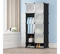 Guardarropa Portátil Modular, Armario Combinado con 8 Cubículos, Organizador de Almacenamiento (167 * 76 * 37cm)
