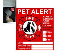 Guarde nuestras pegatinas para buscador de mascotas, rescate de extractores de alarma, señales de emergencia de PET | Anuncio de ventana en caso de peligroso con símbolos potentes para apartamentos o