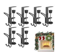 Guardería de Medias de Chimenea, 6 Piezas sin Ganchos de Coronas de perforación, 11.5x10x3.2cm Abrazaderas de Acero de Servicio Pesado para Manto, albergue, cafetería, Hotel y Entrada decoración