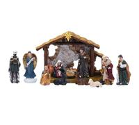 Guardería navideña completa: conjunto de figuras de nacimiento con María, José, Jesús, reyes y animales, decoración tradicional para el hogar, mesa o iglesia, accesorio espiritual y regalo de
