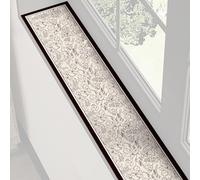 Guardia impermeable del alféizar de la ventana, Funda for alféizar con estampado retro, absorbente y de secado rápido, evita que las mascotas se rayen, puede cortar a medida(White,12x59IN)