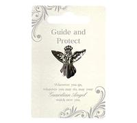 Guardian Angel Broche de insignia de ángel con acabado plateado para alguien especial, pin de solapa con diamantes de imitación para hombres y mujeres, traje de esmoquin y sombrero de corbata, regalo