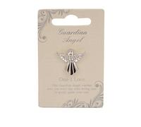 Guardian Angel Broche de insignia de ángel con acabado plateado para alguien especial, pin de solapa con diamantes de imitación para hombres y mujeres, traje de esmoquin y sombrero de corbata, regalo