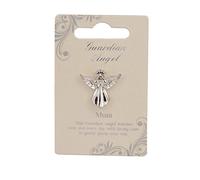 Guardian Angel Broche para mamá, insignia de ángel con diamantes de imitación para mujer, regalo con mensaje inspirador, pines de solapa, plata, talla única