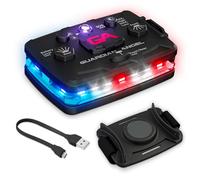 Guardian Angel Elite Series Luz de seguridad, infrarroja-híbrida (rojo/azul/blanco frontal y rojo/azul trasero) - recargable, magnética, manos libres, linterna portátil para las fuerzas del orden,