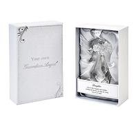 Guardian Angel Figura de ángel de Cristal para Hija, para decoración del hogar, jardín, Oficina o Coche, Leyenda Religiosa con corazón en Caja de Regalo, Transparente, Talla única
