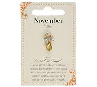 Guardian Angel Piedra natal de noviembre | Idea de regalo | Pin Pind | Broche de plata, talla única