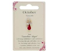 Guardian Angel Pin de ángel con piedra natal de octubre con piedra preciosa, idea de regalo sentimental