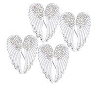 Guardian Angel Wings Broche Pin for Women, 4pcs Pin de broche con incrustaciones de diez limones, clip clip de clavija de chal (Blanco)