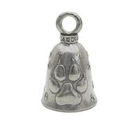 Guardian Bell Campana de buena suerte para perro con llavero y bolsa de regalo de terciopelo negro, campana de motocicleta, peltre sin plomo, fabricado en Estados Unidos, 1.75", Peltre, No es una