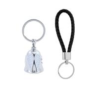 Guardian Bell,Motorrad Schlüsselger,Guardian Biker Bell,Schutzengel Motorrad Glöckchen,Motorradglocke,Glücksbringer Schlüsselanhänger ger,Motorcycle Tragrieden Edelstahl Schutzglocke Engel, plata