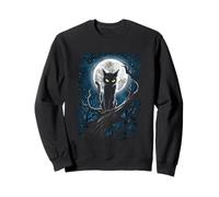 Guardián de la Luna Gato Celestial Luna Noche Mística Obra de Arte Sudadera