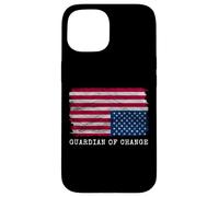 Guardián del Cambio de la Bandera Estadounidense al revés Carcasa para iPhone 15