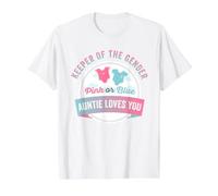 Guardián del Género Rosa O Azul Tía Loves You Cute Baby Camiseta gráfica económica, Hombre, Blanco, S