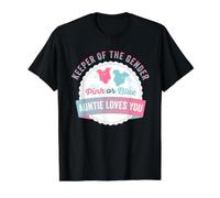 Guardián del Género Rosa O Azul Tía Loves You Cute Baby Camiseta gráfica económica, Hombre, Negro, L