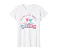 Guardián del Género Rosa O Azul Tía Loves You Cute Baby Camiseta gráfica económica, Mujer, Blanco, L