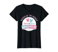 Guardián del Género Rosa O Azul Tía Loves You Cute Baby Camiseta gráfica económica, Mujer, Negro, M