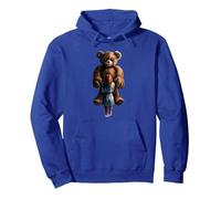 Guardián del Oso de Peluche siniestro - Horror Espeluznante de Halloween Sudadera con Capucha, Unisex para Adultos, Azul Real, XXL