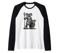 Guardián demoníaco Azazel y su compañero de Cabra Camiseta Manga Raglan